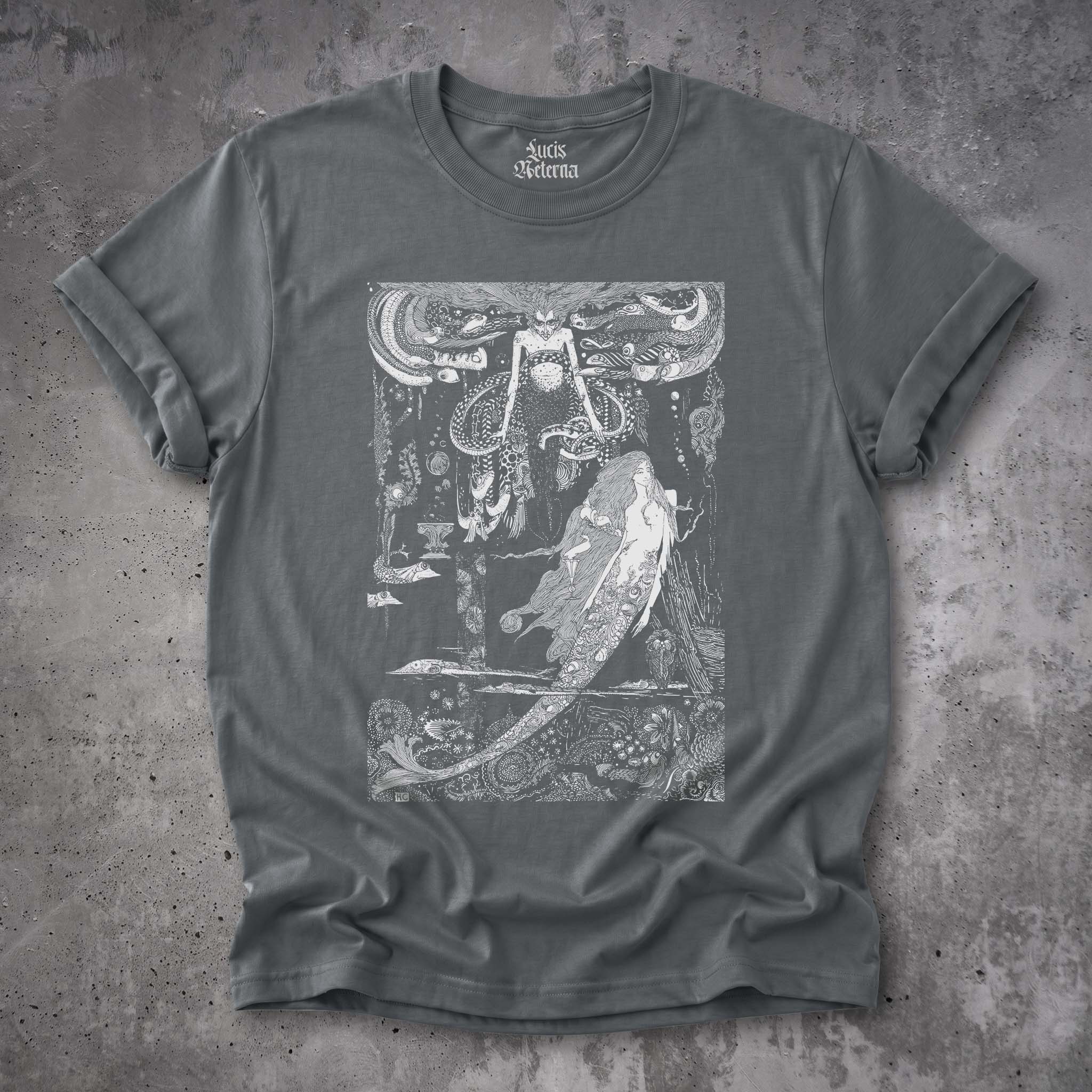 I Know What You Want Said The Sea Witch - Vintage Little Mermaid Engraving by Harry Clarke - Unisex Tshirt - Image 5