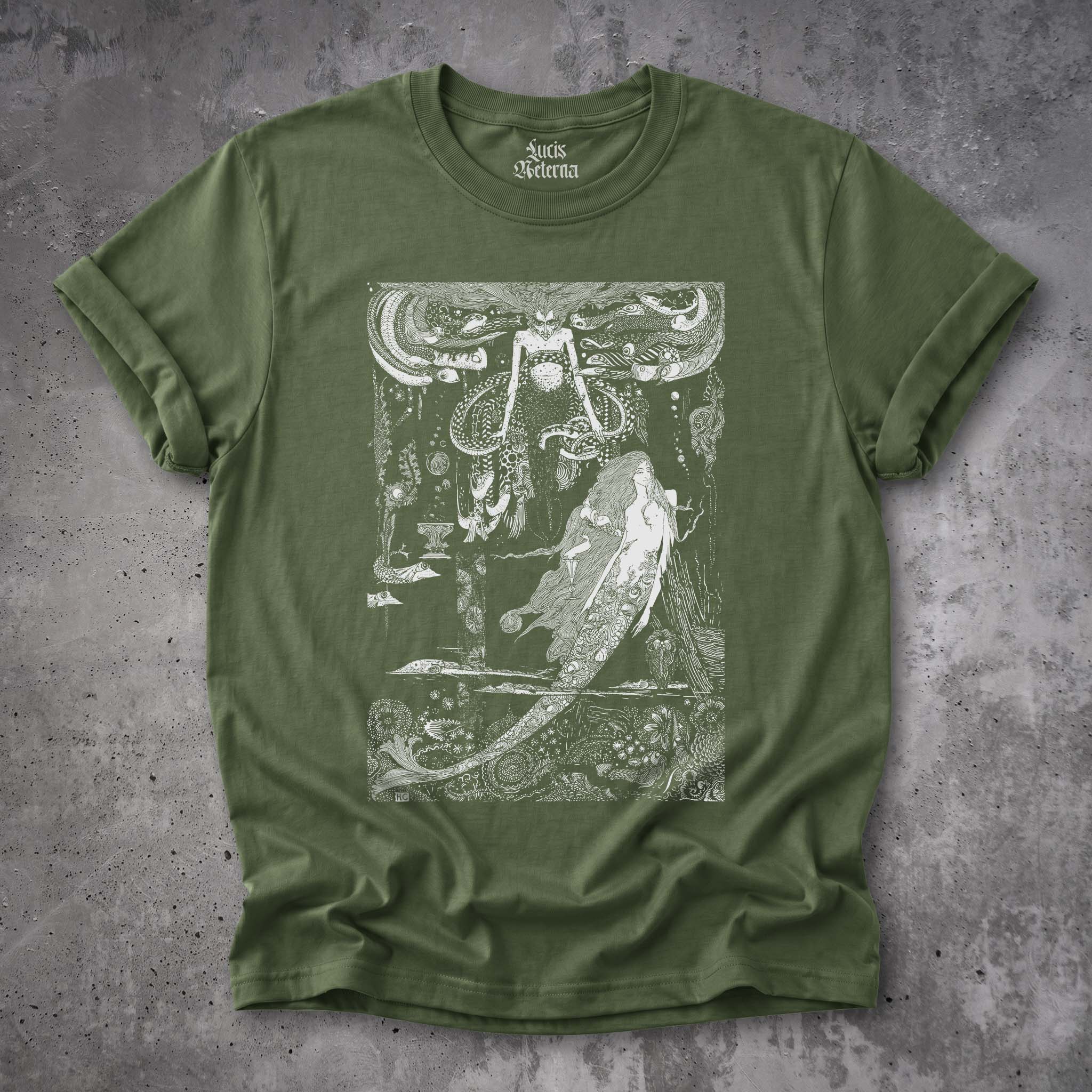 I Know What You Want Said The Sea Witch - Vintage Little Mermaid Engraving by Harry Clarke - Unisex Tshirt - Image 6