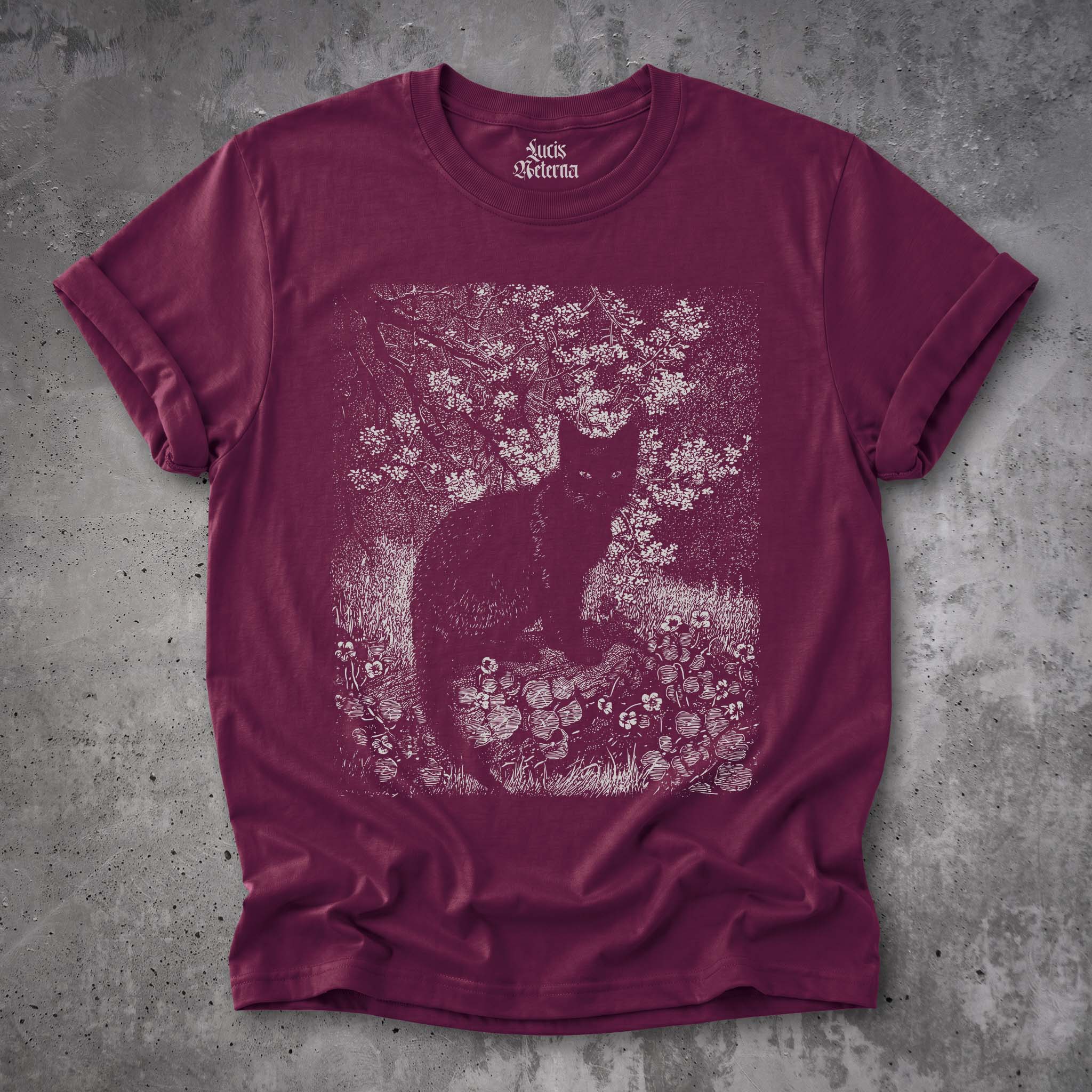 Lionel Lindsay Black Cat Tee | The Witch | Gothic Garden Illustration - Unisex T-shirt - Image 2