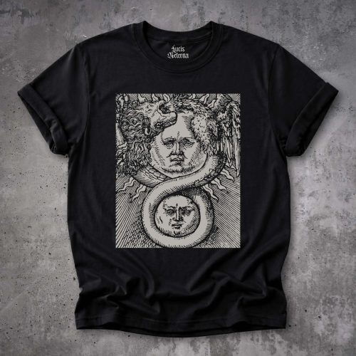 Ouroboros Shirt | Hermetic Sun and Moon Alchemy Art Tee | Basil Valentine's Azoth (1613) - Unisex T-shirt